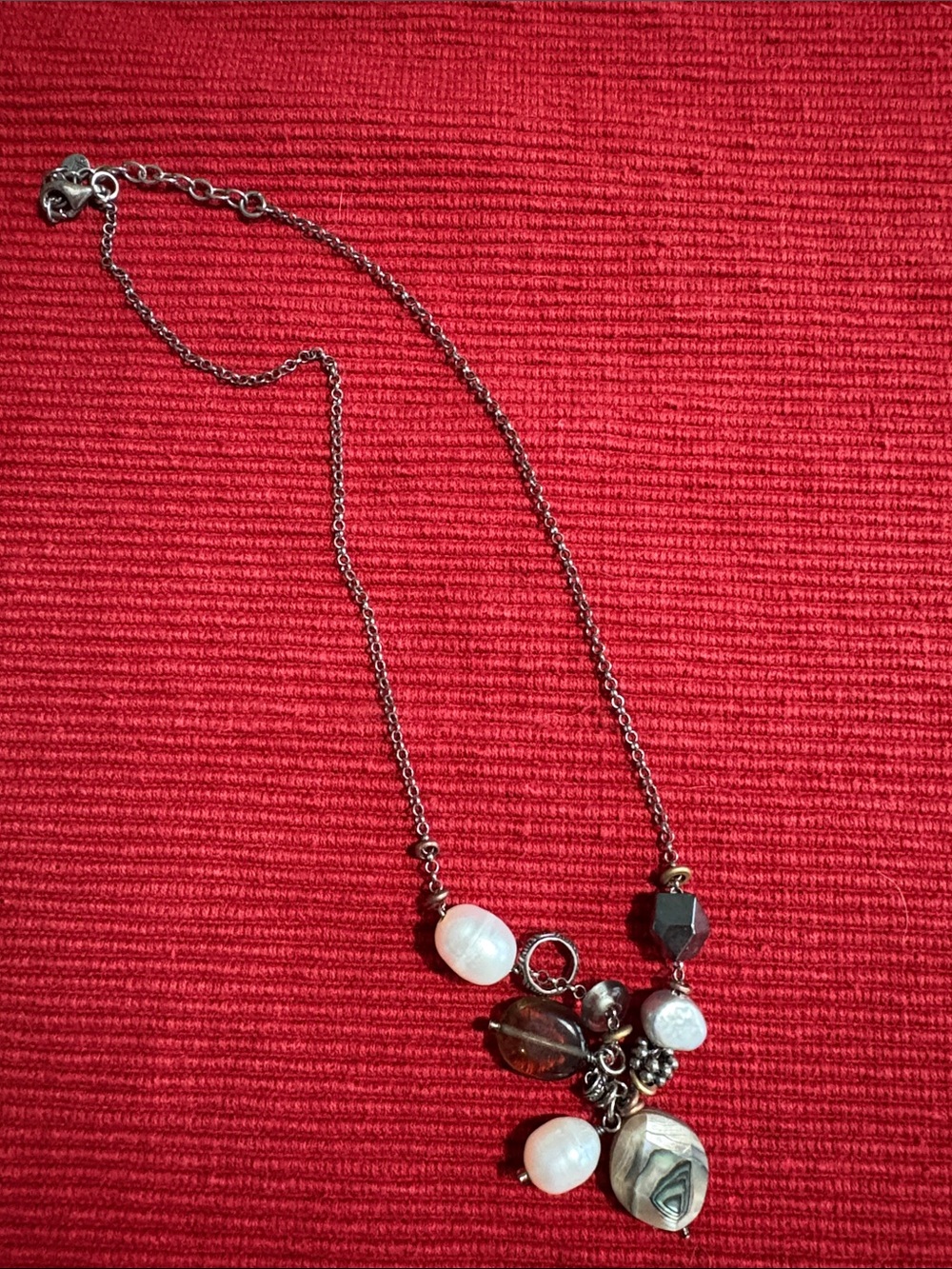 Silpada Stirling Silver Necklace with pearl and gemstones